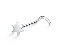 Star Silver Curved Nose Stud NSKB-98